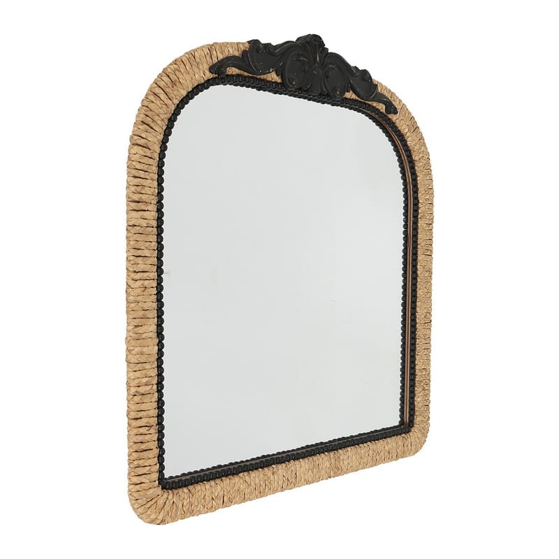 Solara Wide Arch Rattan Frame Wood Wall Mirror - 37.5"H x 3.5"W x 1.75"D