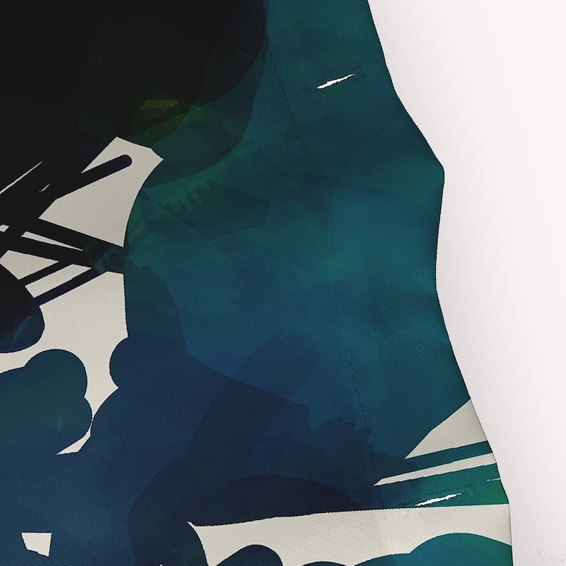 71 x 74-inch Abstract Floral Print Shower Curtain