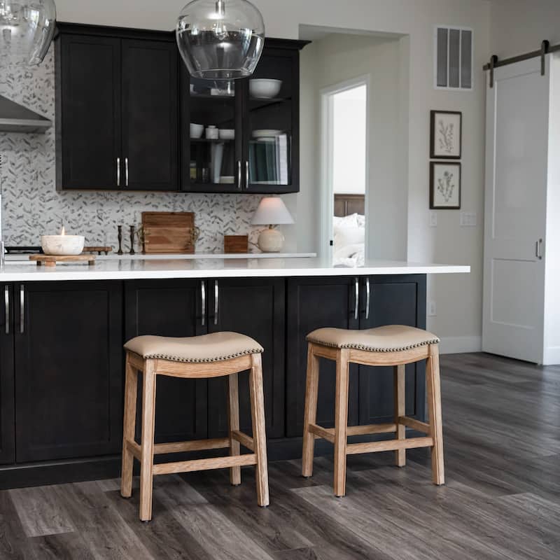 Maven Lane 26" Adrien Saddle Kitchen Counter Height Stool