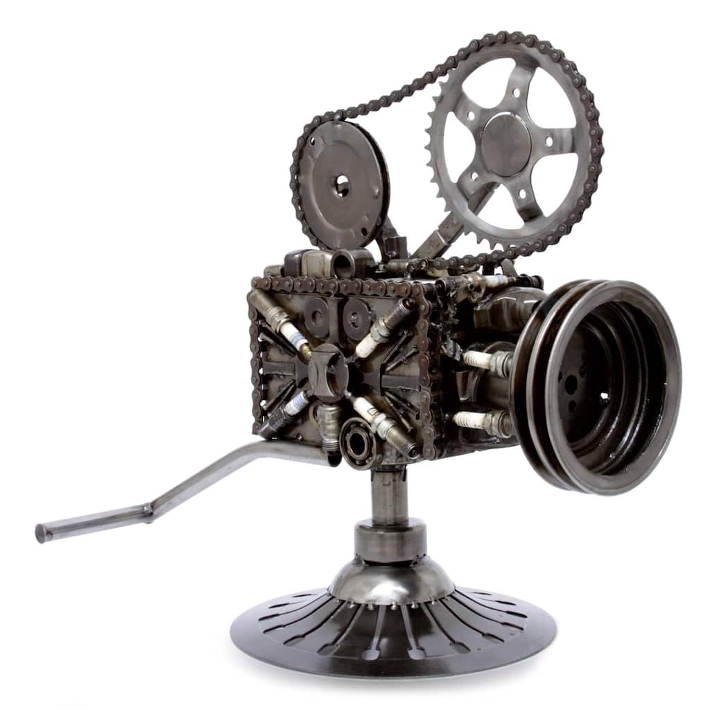 Handmade Rustic Film Projector Auto Parts Sculpture (Mexico)