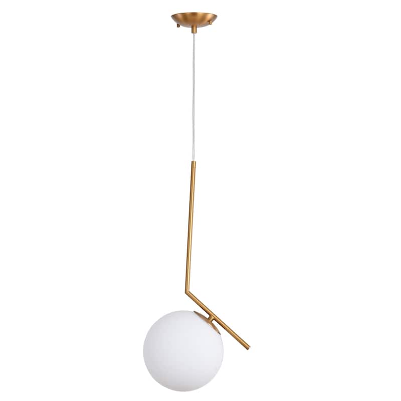 Brass Pendant Light - Modern Farmhouse Lighting Fixture for Kitchen Island Dining Room - 9.5