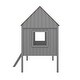 preview thumbnail 30 of 42, Twin Size Low Loft Bed House Bed with Roof, Side Windows, Ladder and Safety Guardrail, Playhouse Bed with Wood Frame for Kids