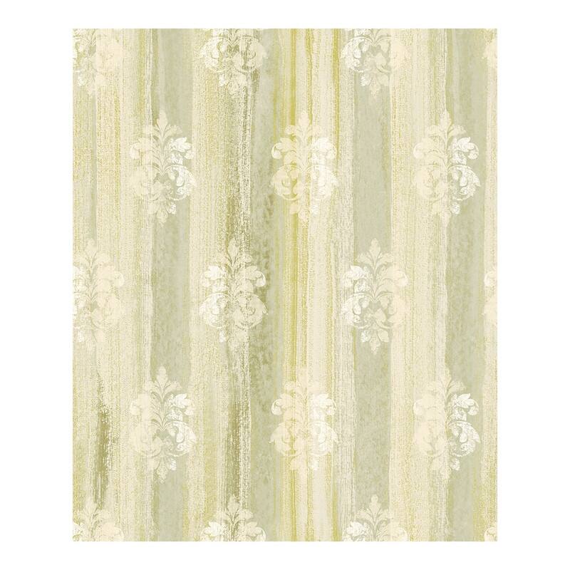Advantage Alison Green Damask Motif Wallpaper - 21 x 396 x 0.025