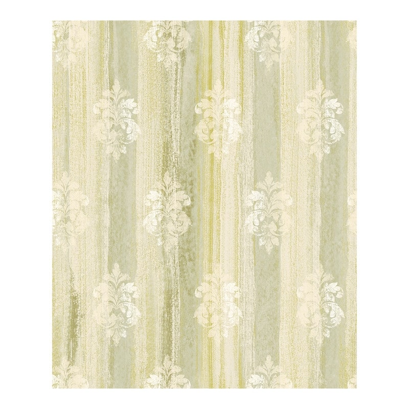 Advantage Alison Green Damask Motif Wallpaper - 21 x 396 x 0.025