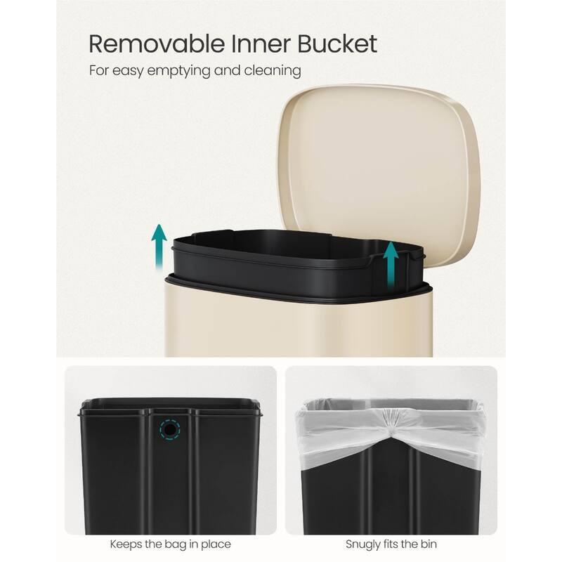 Stainless Steel Step Open Trash Can with Hinged Lid
