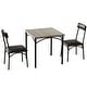 preview thumbnail 1 of 22, 3 Pcs Dining Table Chair Set , Compact Kitchen Table with 2 Upholstered Chairs - 29.2x29.2x30in Grey