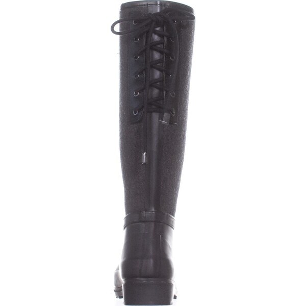 dark gray rain boots