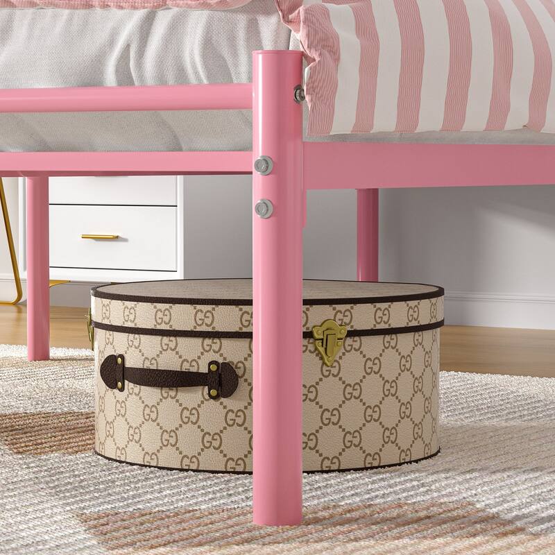 Javlergo Metal Platform Bed Frame with Elegant Headboard, Heavy Duty Steel Slats Support/No Box Spring Needed