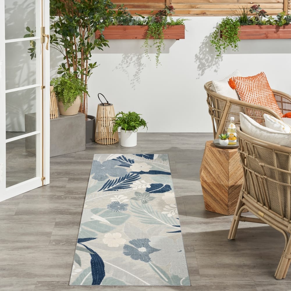 Nourison Suncoast Indoor/Outdoor Floral Area Rug.