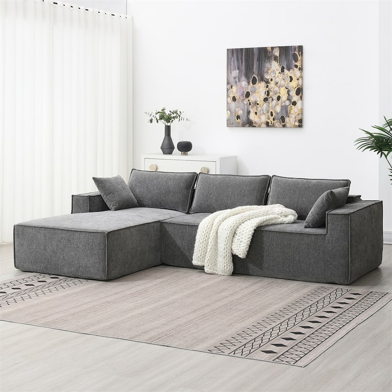 Minimalist Style Modular Sectional Sofa,L-Shaped Compressed Sofa
