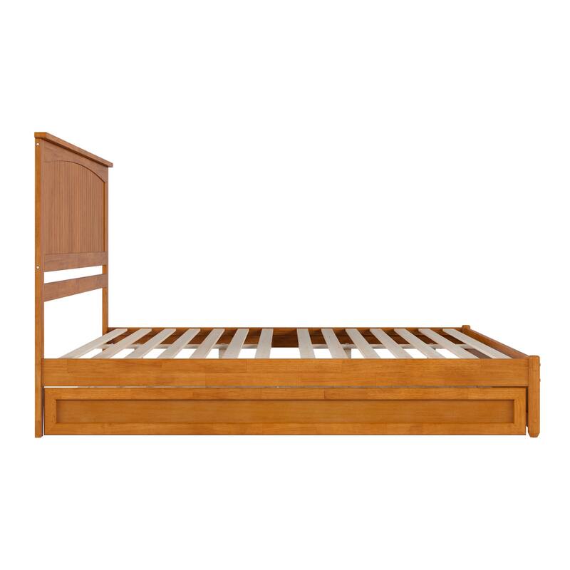 Malta Platform Bed with Panel Footboard and Twin XL Trundle
