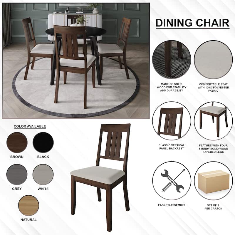 CraftPorch Classic 4-Piece Chair and Round Table Wooden Dining Set