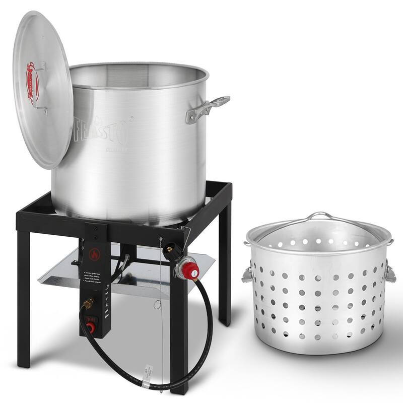 FEASTO 100QT Aluminum Boil Kit for Seafood Boiler and Steamer - 100QT