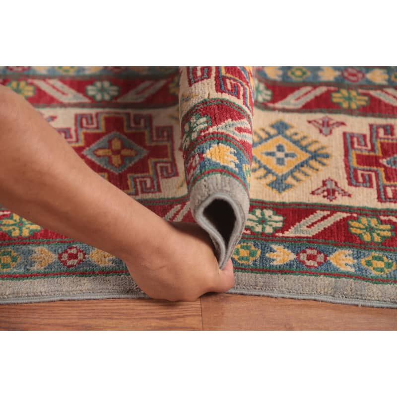 Traditional Kazak Area Rug Hand-Knotted Wool Carpet - 9'10" x 13'1"