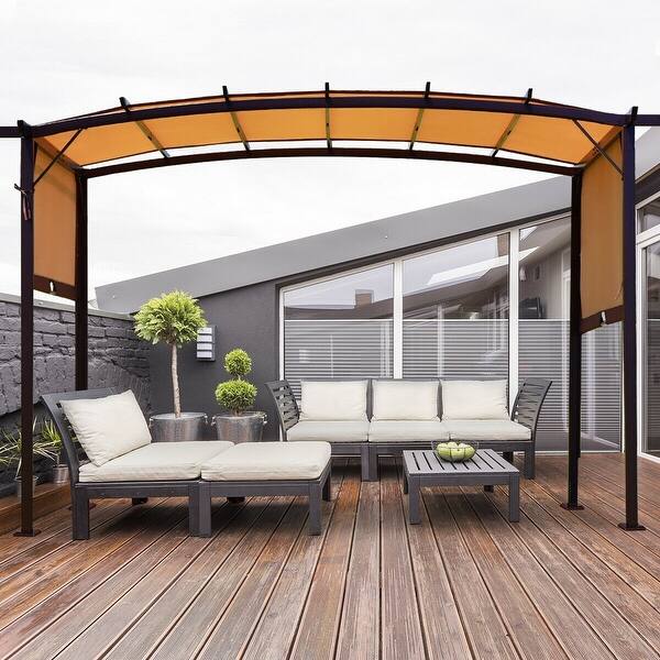 Shop 12 X 9 Pergola Kit Metal Frame Grape Gazebo Canopy Cover Overstock 28430322