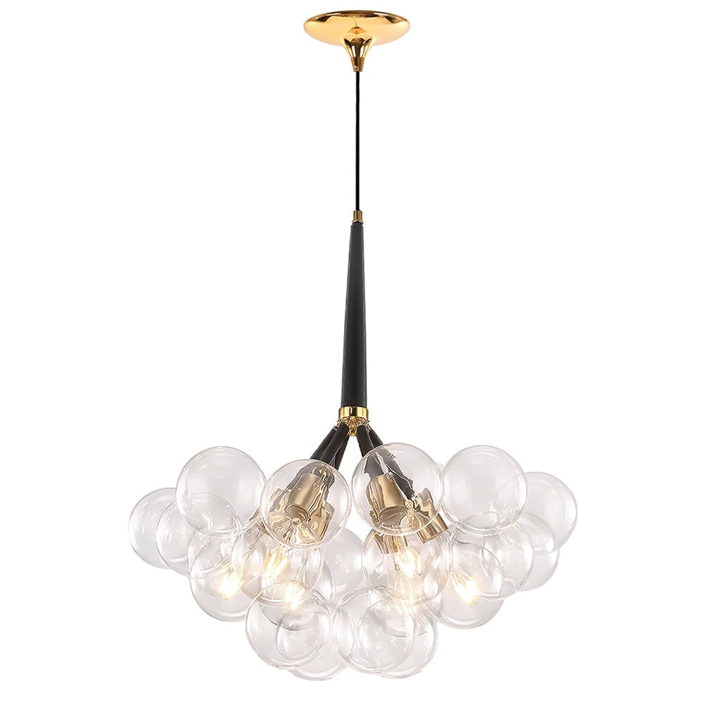 Contemporary Clear Glass Globe Bubble Chandelier