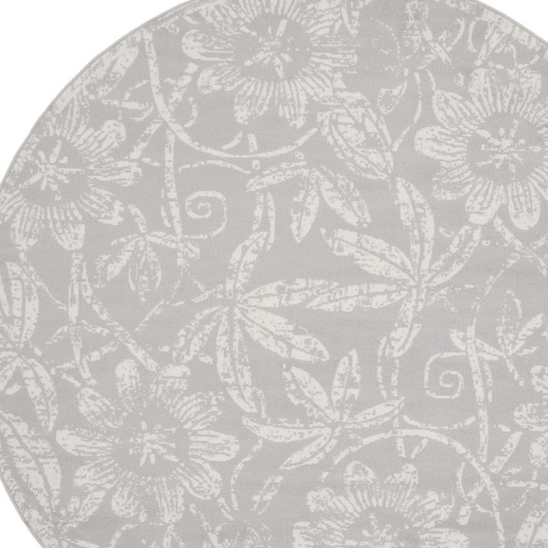 Power Loomed Distressed Geometric Floral Traditional Stain Resistant Area Rug - 60' X '60' X '0.39
