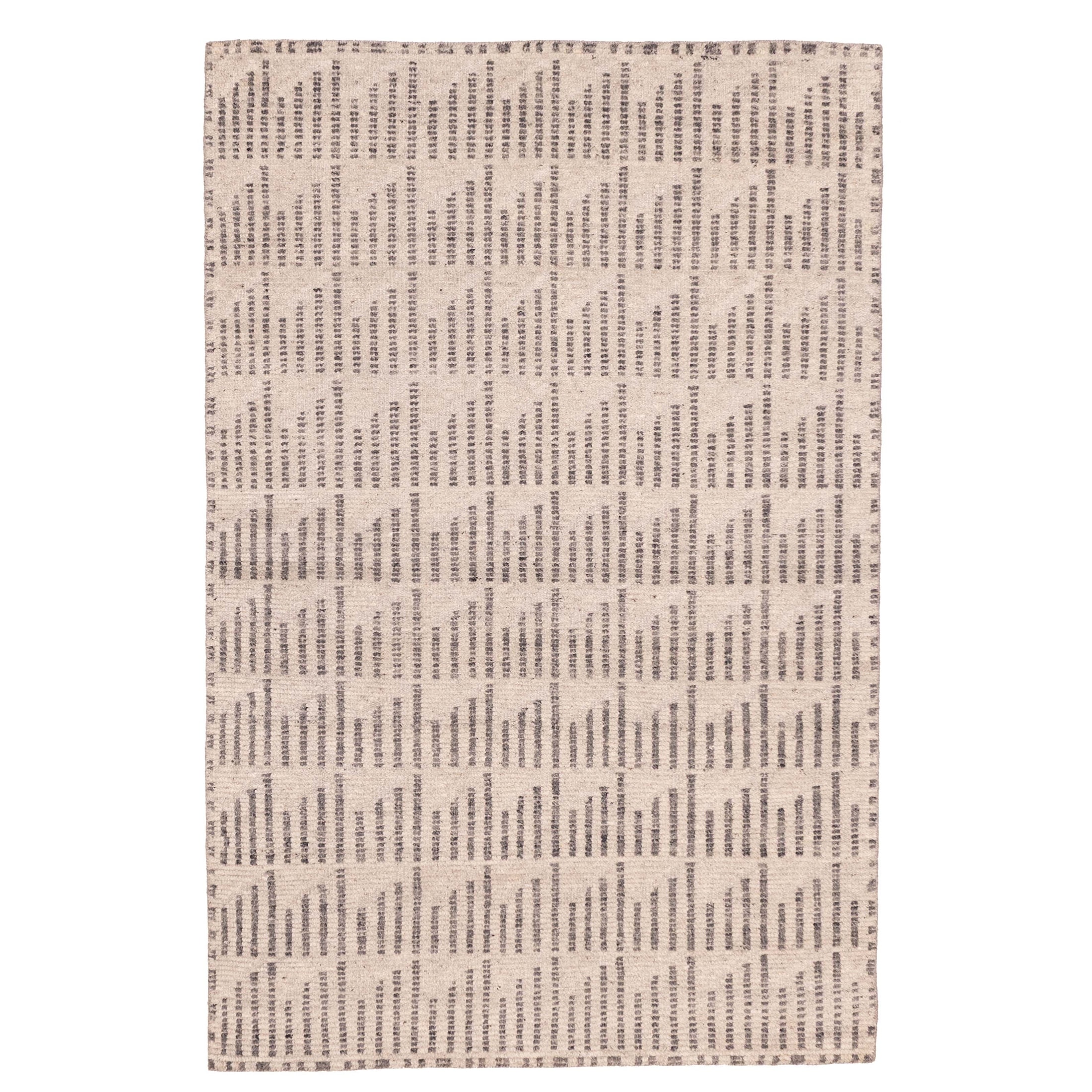 ECARPETGALLERY Hand-knotted Tangier Light Grey Wool Rug - 5'2 x 8'0