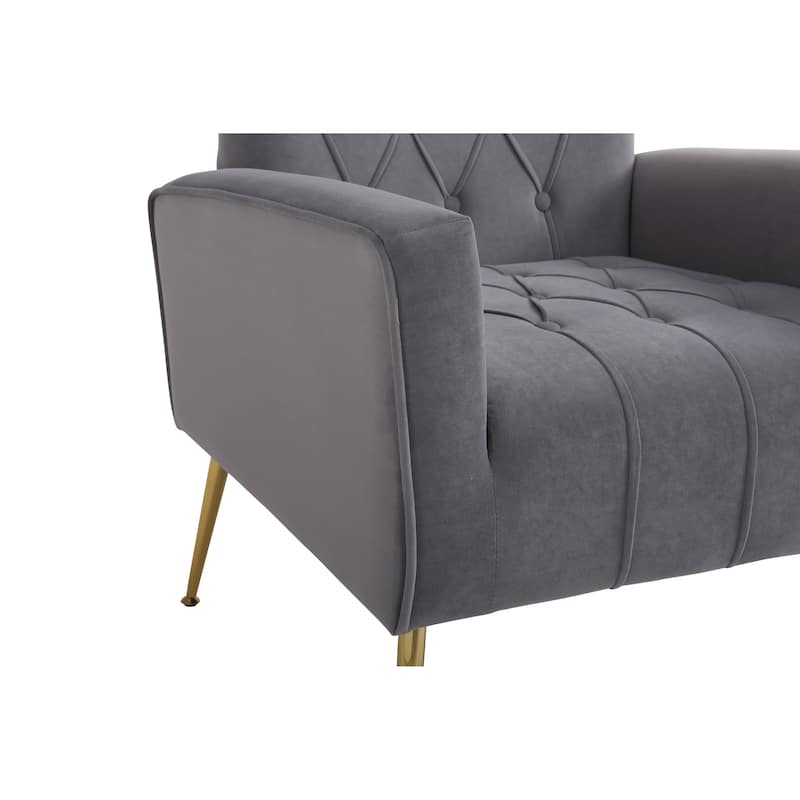 Velvet Lounge Chair Office Chair with Footrest, Black Minimalist Reading Chair Reception Chair with Wing Backrest