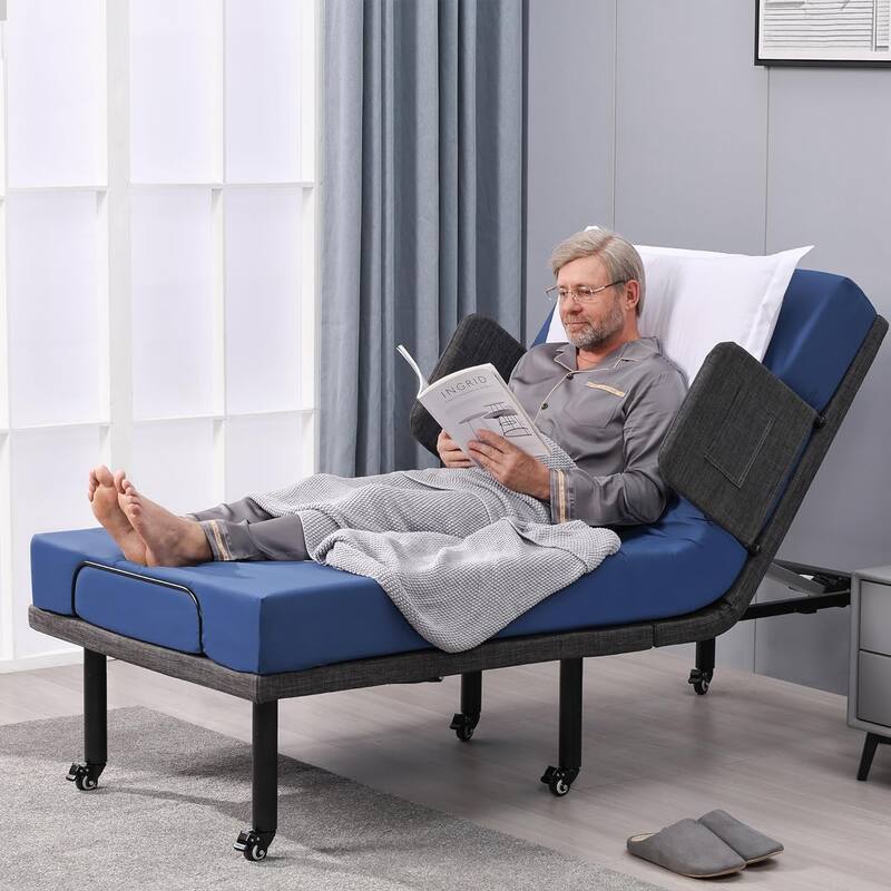 Adjustable Bed with Wireless Remote, Hospital Bed Base with/without Mattress - Twin XL