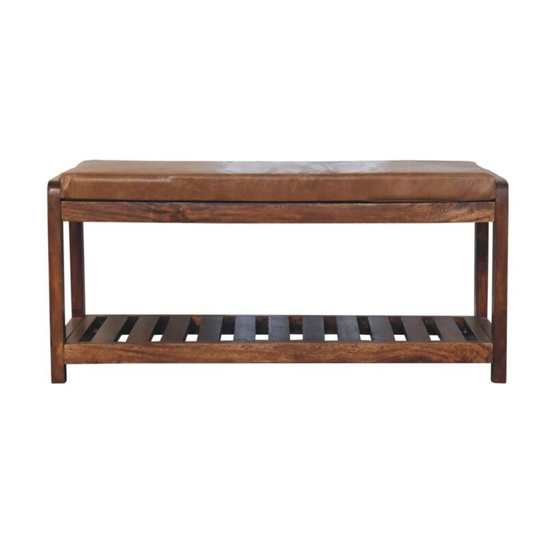 Artisan Furniture Solid Wood Buffalo Slatted Hallway Bench