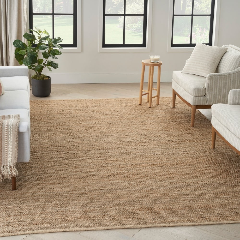 Nourison Natural Jute Indoor only Solid Area Rug