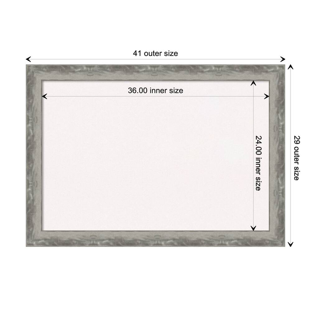 Waveline Silver Narrow Framed White Corkboard Bulletin Board
