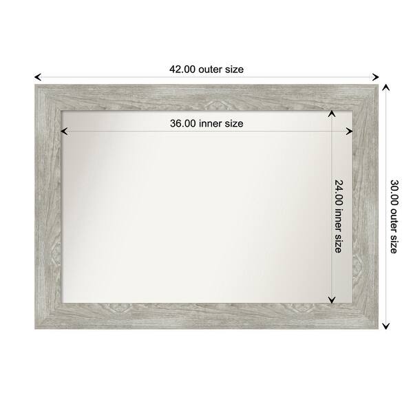 dimension image slide 37 of 113, Dove Greywash Framed Non-Beveled Custom Wall Mirror, Bathroom Vanity Mirror