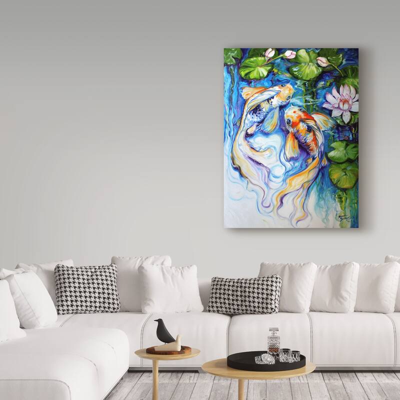 Marcia Baldwin 'Koi Koi And Lily' Canvas Art