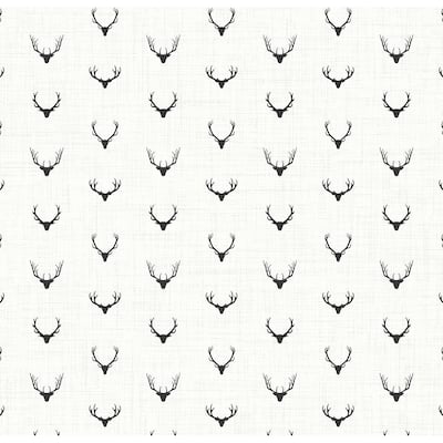 Seabrook Designs Anchorage Antlers Unpasted Wallpaper - 20.5 in. W x 33 ft. L