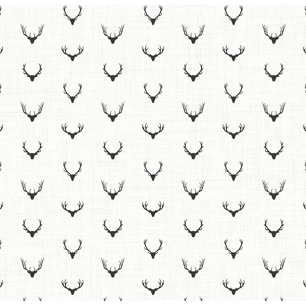 Seabrook Designs Anchorage Antlers Unpasted Wallpaper - 20.5 in. W x 33 ft. L