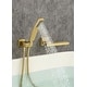 preview thumbnail 19 of 32, Modern Wall Mounted Bathtub Faucet with Hand Shower 180° Swivel Tub Filler Faucet Single Handle Contemporary Tub Faucet