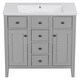 preview thumbnail 16 of 34, 36" Bathroom Vanity with Ceramic Basin with Two Cabinets and Five Drawers