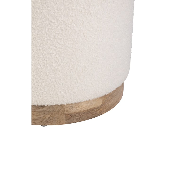 Handwoven Storage Ottoman with Rounded Wooden Base