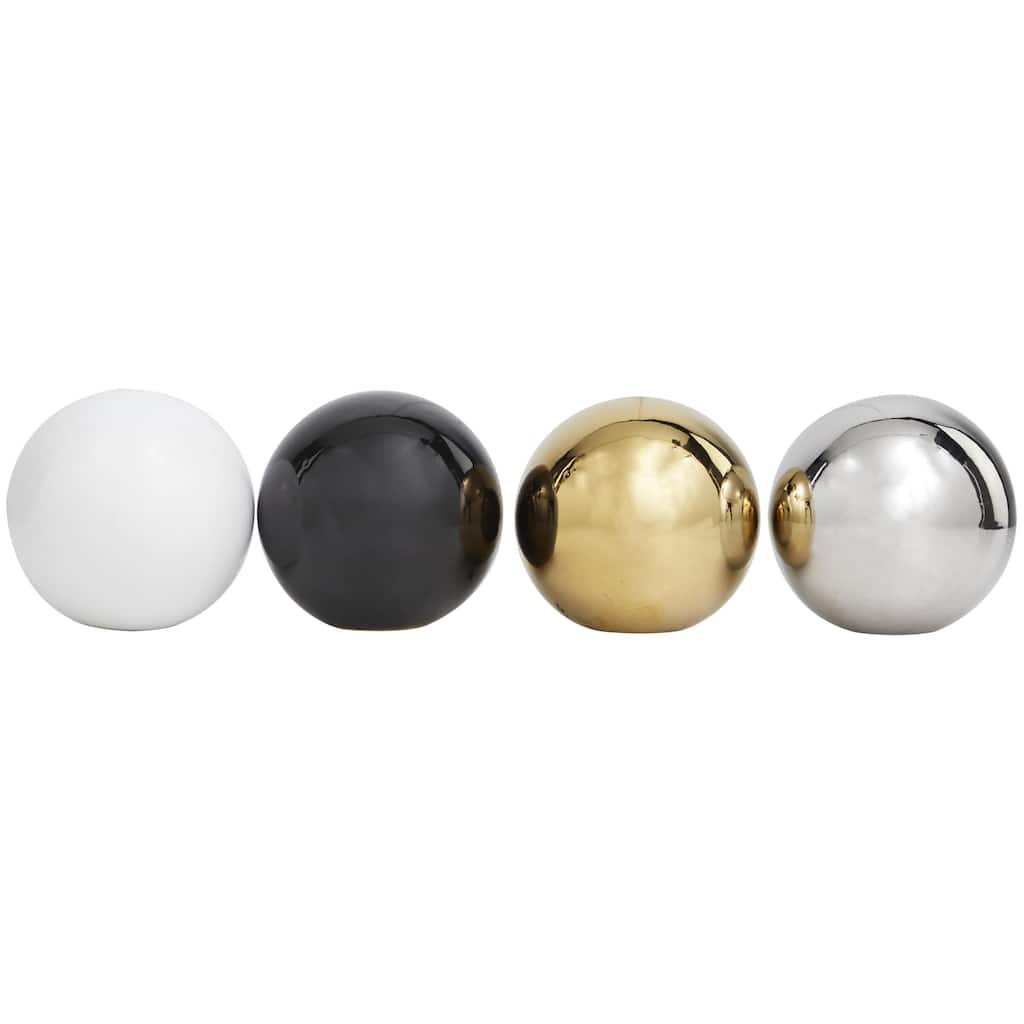 Ceramic Geometric Metallic Small Orbs & Vase Filler - Set of 4 Multi Colored - Roche River Decor