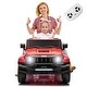preview thumbnail 41 of 58, Battery-Powered 24V 4WD Kids Ride-On Truck with Parental Remote Control, Music, and Rocking Functionality Red