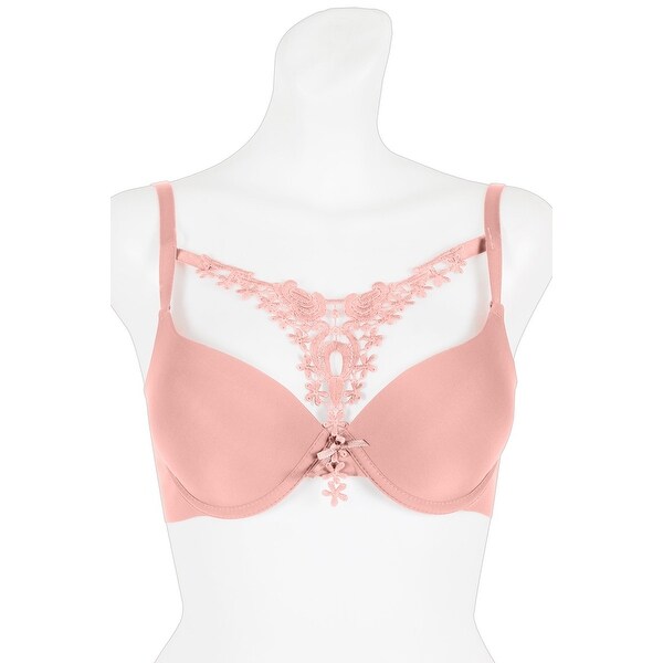 Ladies Floral Embroidery Plunge Bra Size 38b