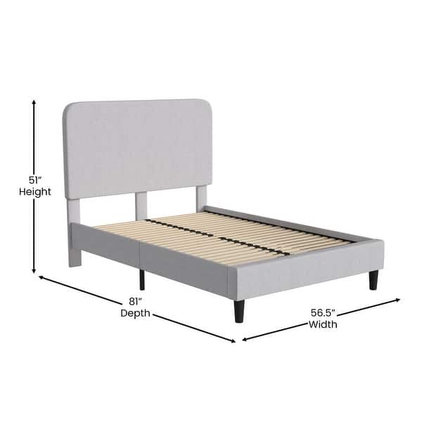 dimension image slide 1 of 8, Platform Bed with Headboard - No Foundation Needed