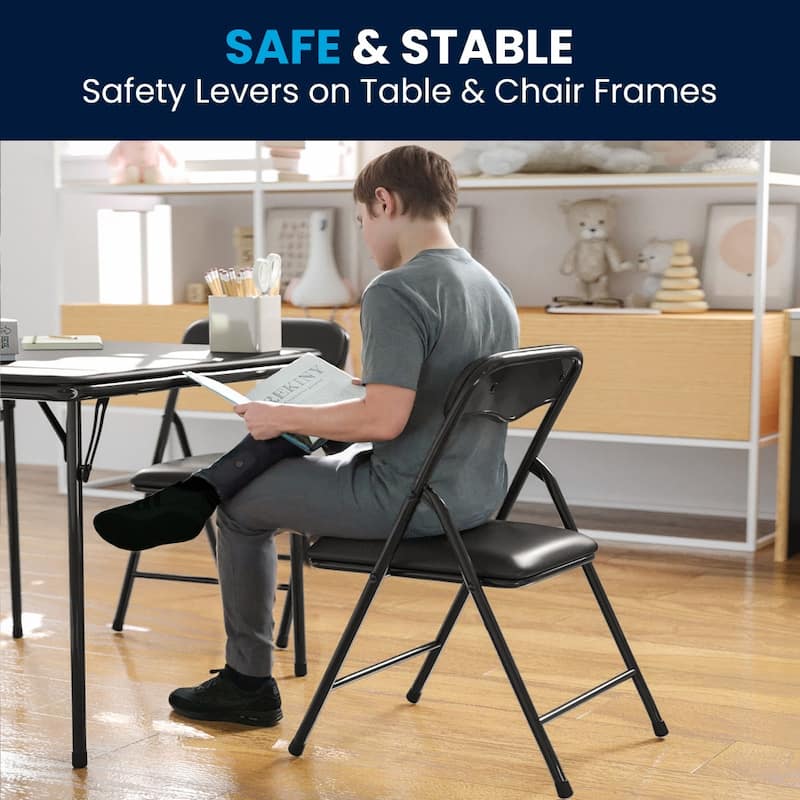 Kids 5-Piece Classroom Folding Table and Chairs Set