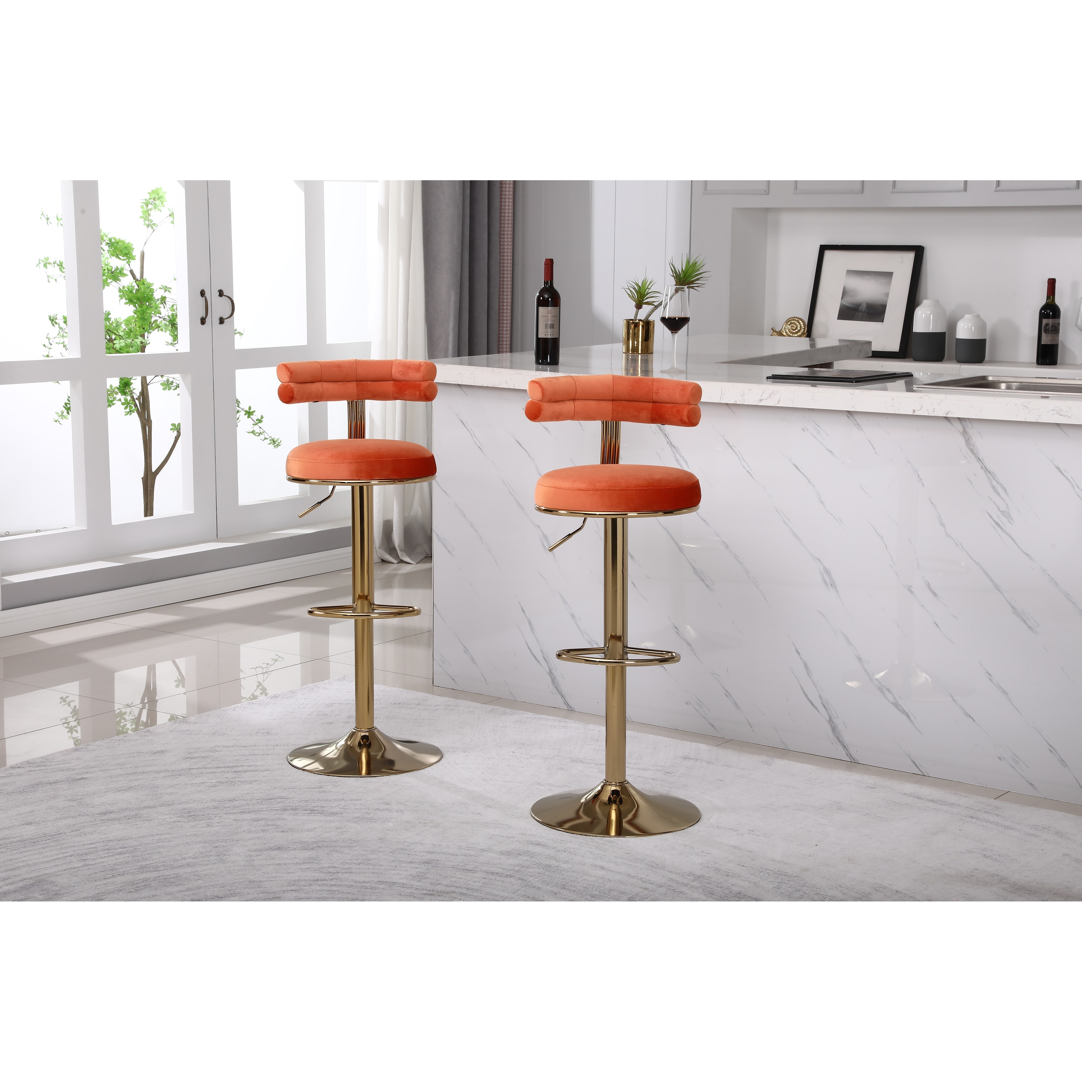 Hydraulic swivel clearance bar stools