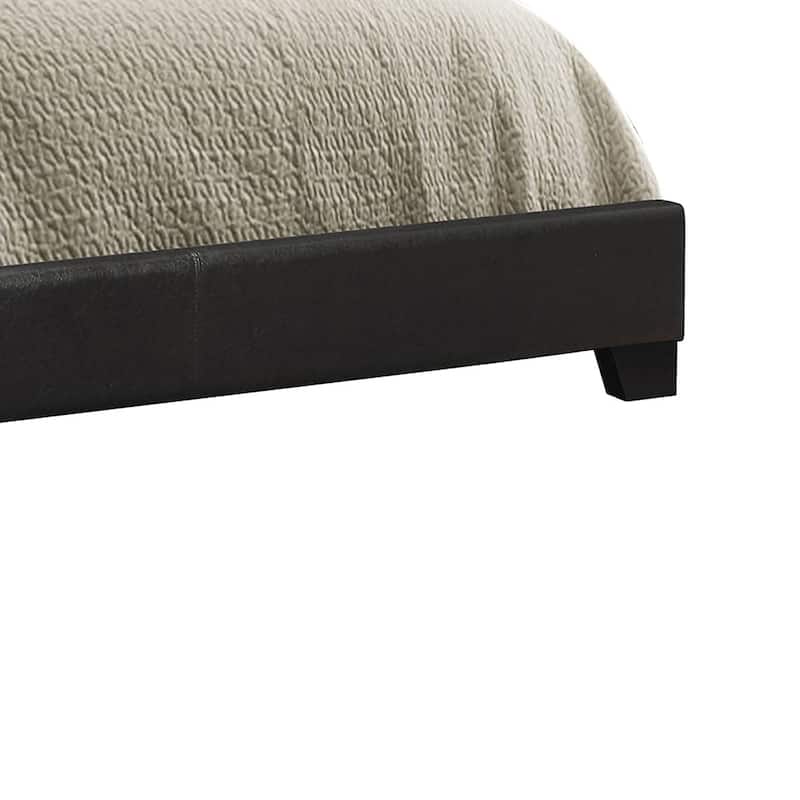 Black Upholstered California King Bed Frame with Solid Wood Legs