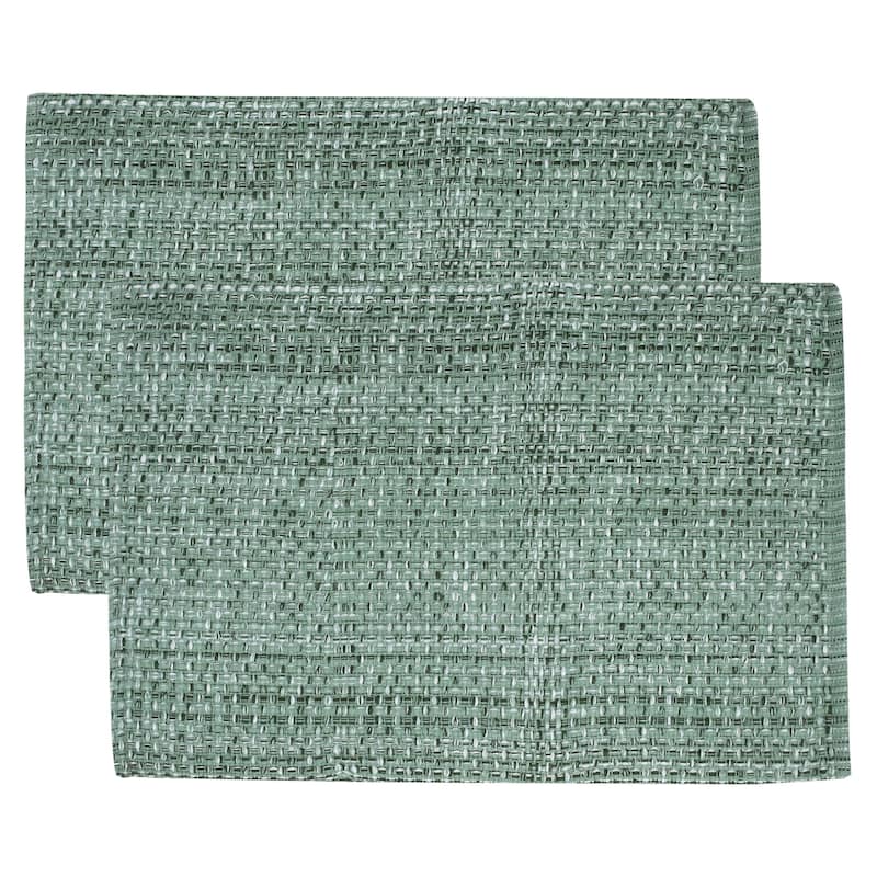 Trends Collection 2-tone Woven Cotton Placemat (13 x 19 in.) - Set of 2 - Light Green