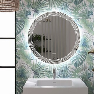 Round Frameless Anti-Fog Wall Mounted LED Bathroom Vanity Mirror - Bed ...