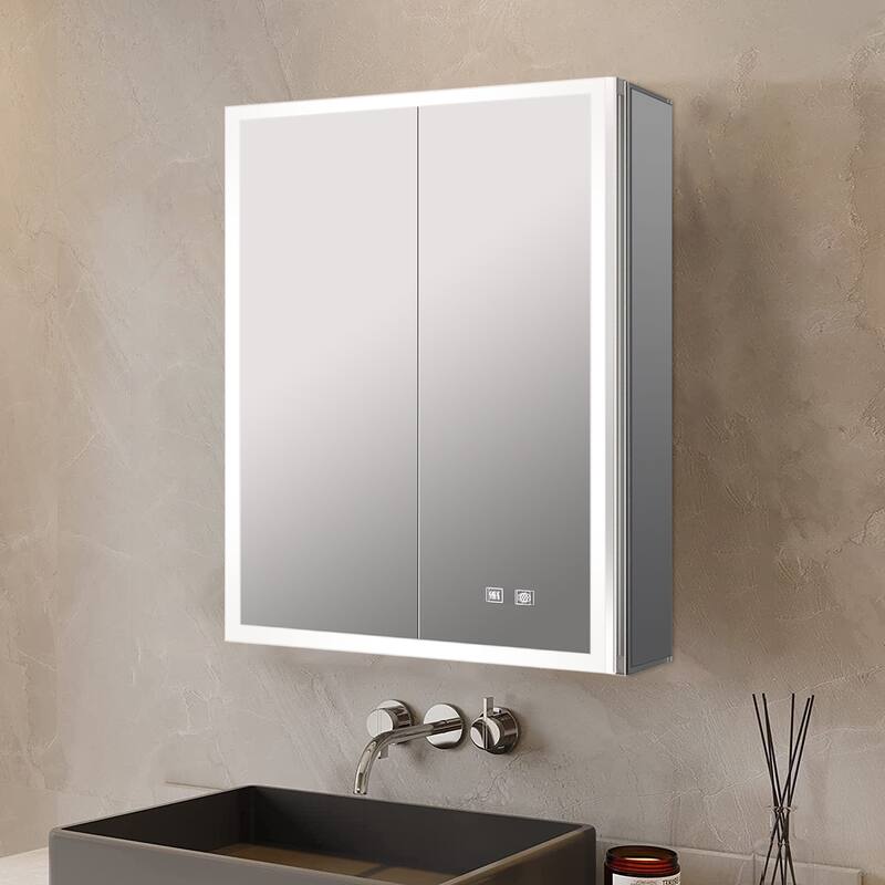 Mesa Surface-Mount LED Mirror Medicine Cabinet with Defogger