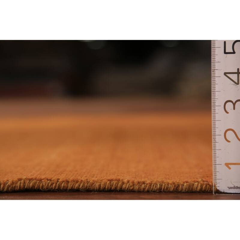 Orange Gabbeh Modern Rug Hand-Knotted Wool Carpet - 3'11" x 5'10"