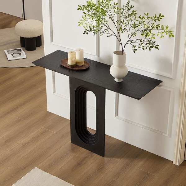 Modern Narrow Console Table with Unique Loopback Design - Bed Bath