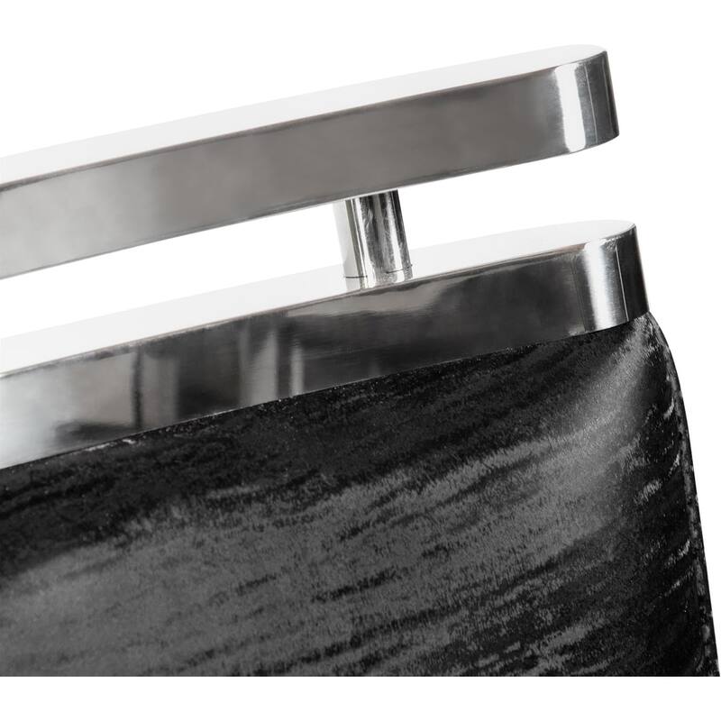 Black Finish Glam Upholstered Side Chairs Set