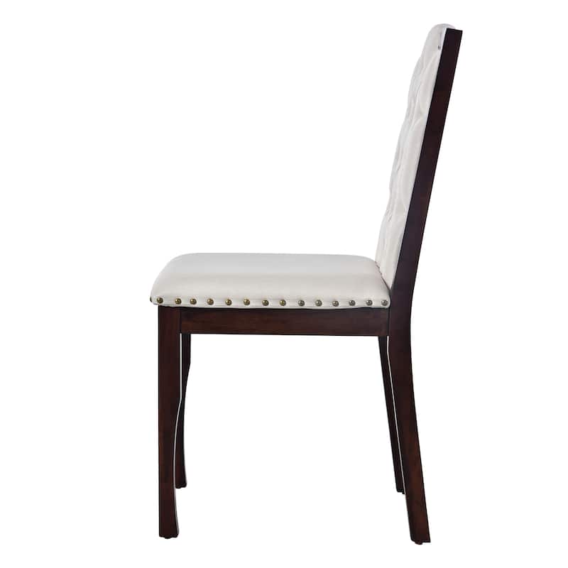 Set of 4 High Back Tufted Dining Chairs