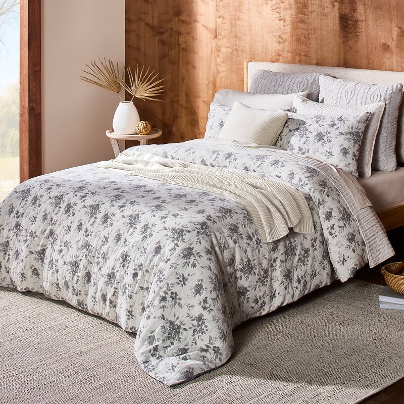 Splendid Layla Reversible Floral Jacquard 3-Piece Cotton Comforter Set