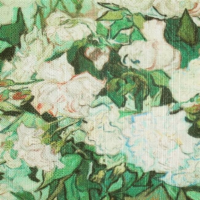 Van Gogh Vase with Pink and Green 12x20 Throw Pillow with Polyfill Insert